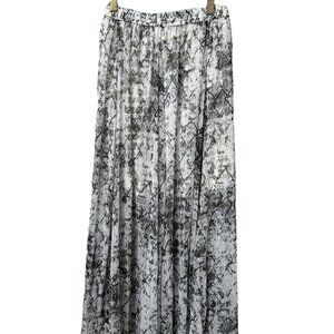 Abercrombie & Fitch Maxi Skirt Small Gray Snakeprint Chiffon Elastic Waist Flowy